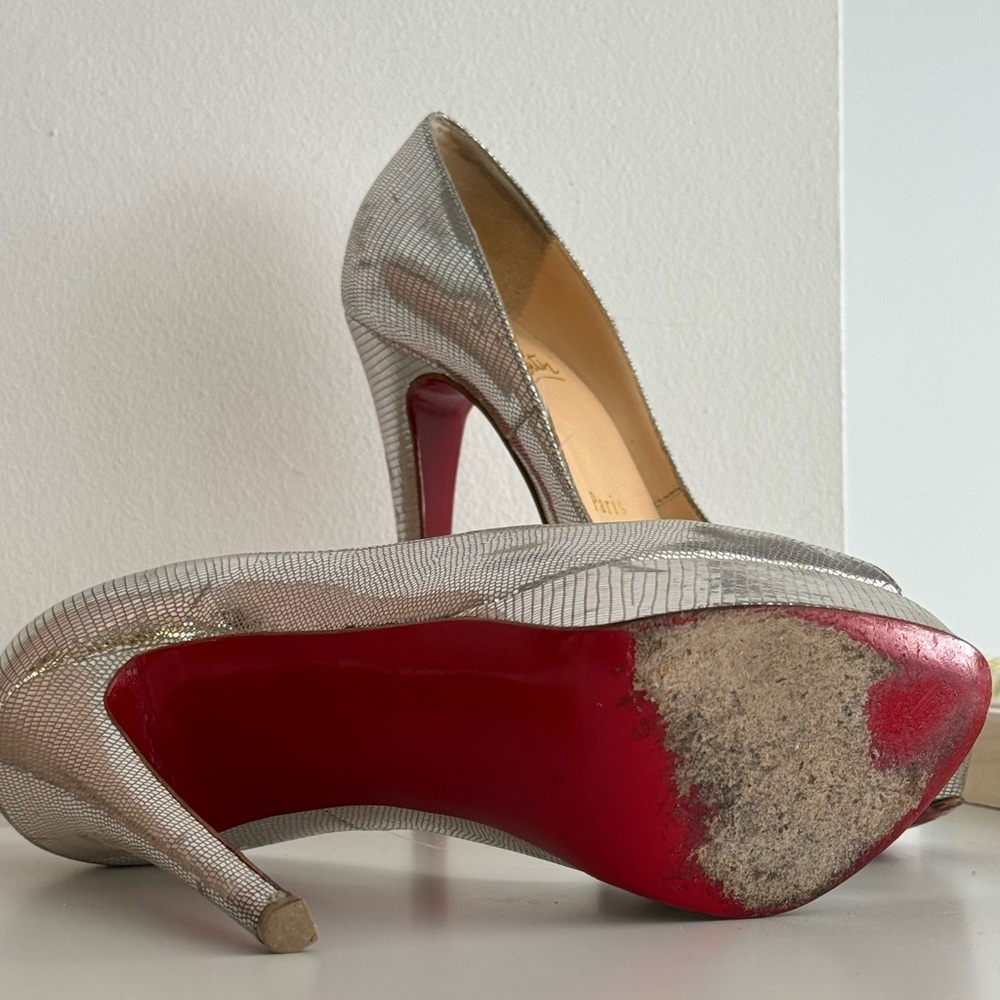 Christian Louboutin Silver Python Heels - Picture 3 of 6